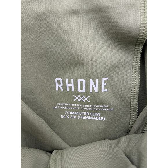 NWT Rhone Commuter Pant Slim in Sage Green size 34 x 33 Hemmable - Picture 9 of 9